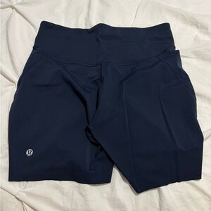 lululemon athletica Navy High-Rise Bike Shorts with Logo